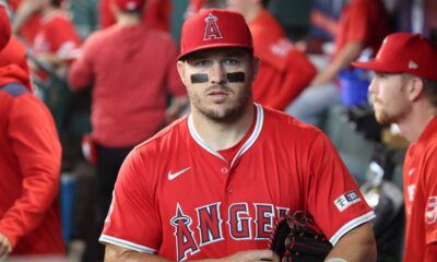 Angels' Mike Trout has ball ripped out of glove by Astros fan