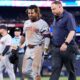 Guardians' José Ramírez leaves with ankle sprain after stumbling over 1B