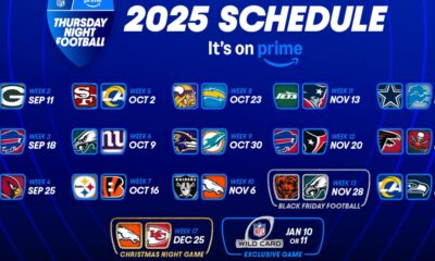 See the ‘Thursday Night Football’ schedule for the 2025 NFL season on Prime Video