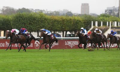 Bluestocking (7), ridden by Rossa Ryan wins the Qatar Prix De L'Arc De Triomphe (Group 1) Day at Longchamp, France. Sandra Scherning