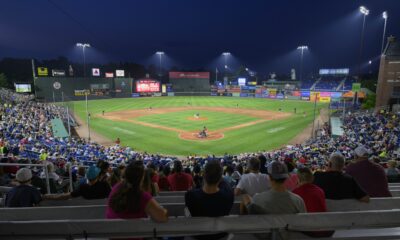 Portland Sea Dogs night baseball game at Hadlock Field.