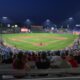 Portland Sea Dogs night baseball game at Hadlock Field.