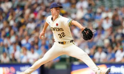 Brewers' Misiorowski hits 100 mph 57 times, fans 12 in gem