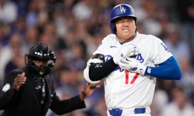 Dodgers' Shohei Ohtani still set to start after hand hit by pitch