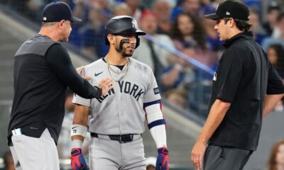 Aaron Boone discusses Jose Caballero's delay-of-game with MLB