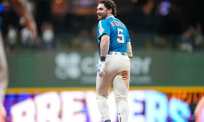 Garrett Mitchell's walk-off single in 10th lifts Brewers to 2-1 win over Marlins