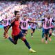 Ferran Torres #7 of Spain celebrates scoring his team's first goal during the FIFA World Cup 2026 Final match between Spain and Argentina at New York New Jersey Stadium on July 19, 2026 in East Rutherford, New Jersey.