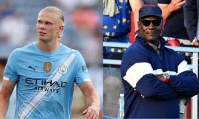 Erling Haaland poses with Michael Jordan after epic World Cup debut