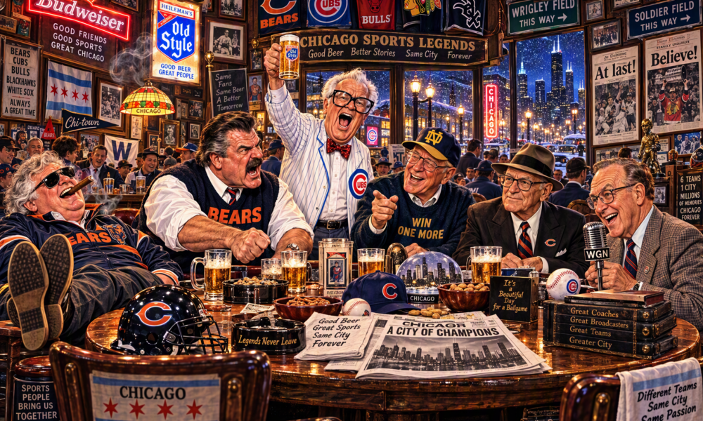 chicago announcers and coaches one last toast